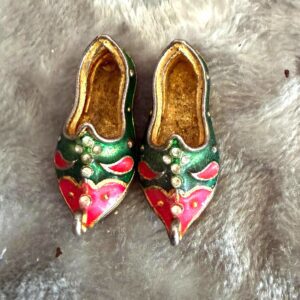 green with pink laddu gopal paduka